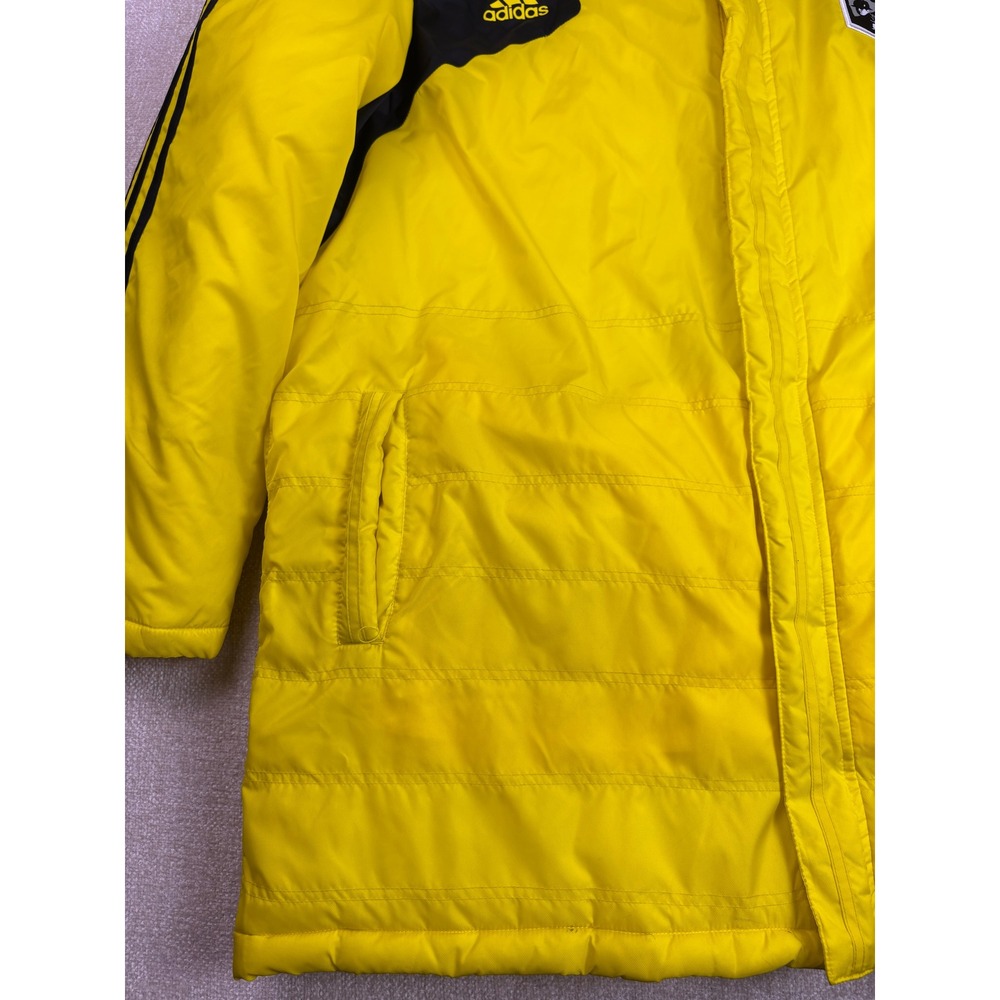 Adidas Columbus Crew MLS Soccer Sideline Parka Jacket Yellow Men 2XL Puffer Coat - Picture 3 of 8